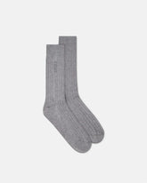 Embroidered Ribbed Cotton Socks