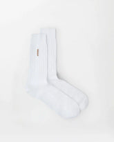 Embroidered Cotton Ribbed Socks
