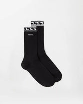 Embroidered-Logo Cotton Ribbed Socks