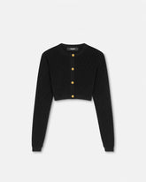 Jacquard Stretch Viscose Knit Crop Cardigan