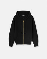 Cashmere-Wool Knit Zip Hoodie