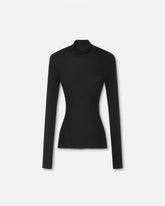 Merino Wool Fitted Ribbed Knit Top