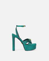 Gianni Ribbon Embellished Satin Sandals 140 mm