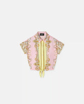 Kids Printed Silk Twill Crop Shirt