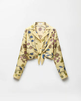 Printed Crop Silk Twill Shirt