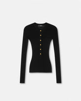 Merino Wool Ribbed Knit Henley Top