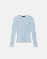 Ribbed Knit Viscose-Blend Crewneck Top