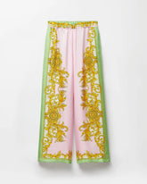 Printed Silk Twill Pajama-Style Pants