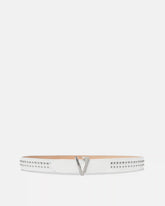 V Embellished Leather Belt 3 cm