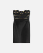 Embellished Leather Mini Dress