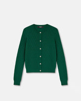 Jacquard Viscose Knit Fitted Cardigan