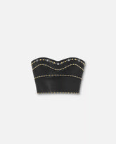 Embellished Leather Bustier
