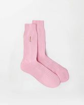 Embroidered Cotton Ribbed Socks