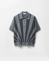 Embroidered Intarsia Wool Knit Polo