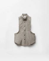 Micro-Check Cotton-Poplin Sleeveless Shirt