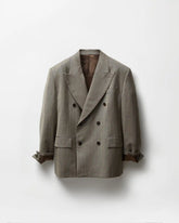Pinstripe Wool Boxy Blazer