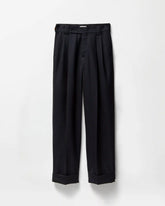 Pinstripe Wool Twill Oversized Pants