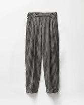 Pinstripe Wool Oversized Pants