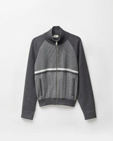 Embroidered Jacquard Cotton Knit Zip Sweater