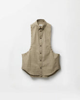Micro-Checked Cotton-Poplin Sleeveless Shirt