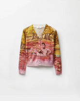 Printed Silk Knit Cardigan