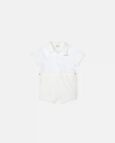 Baby Embroidered Jacquard Cotton-Poplin Sleepsuit