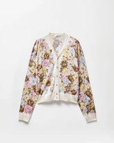 Printed Silk Knit Cardigan