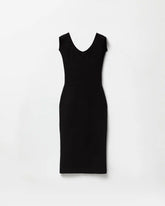 Cotton Ribbed Knit Midi Dress