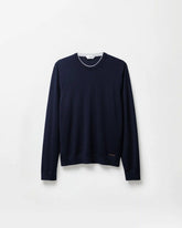 Embroidered Wool Knit Crewneck Sweater