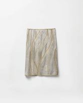 Embroidered Crêpe de Chine Midi Skirt