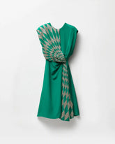 Embroidered Silk Midi Evening Dress