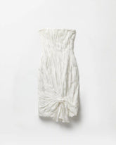 Draped Envers-Satin Strapless Midi Dress