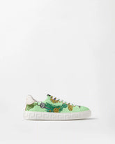 Greca Printed Canvas Sneakers