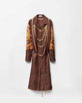 Printed Silk Twill Mini Shirt Dress