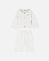 Baby cardigan set in embroidered matelassé jersey