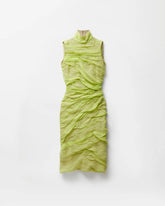 Silk-Chiffon Draped Midi Dress