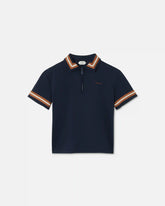 Kids Embroidered-Logo Stretch Piqué Zip Polo