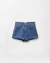 Chambray Denim Mini Shorts