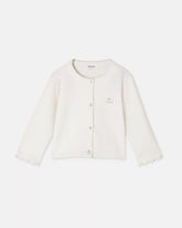 Baby Embroidered Matelassé Cotton-Jersey Cardigan