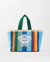 Striped Cotton-Terry Jacquard Tote Bag