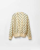 Striped-Intarsia Wool Knit Cardigan