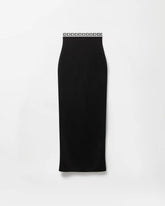 Viscose-Blend Jacquard Long Skirt