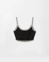 Viscose-Blend Jacquard Crop Top