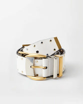 Studded Leather Belt 4 cm