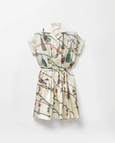 Printed Silk Twill Mini Dress