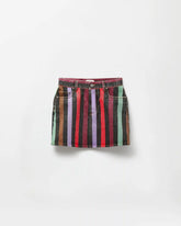 Striped Denim Mini Skirt