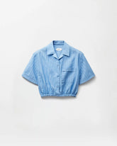 Jacquard Cotton-Silk Crop Shirt