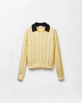 Cotton Cable Knit Polo