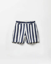 Striped Cotton Denim Shorts