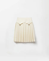 Pleated Wool Midi Skirt